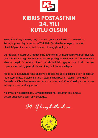 Kıbrıs Postası’nın 24. Yılı Kutlu Olsun