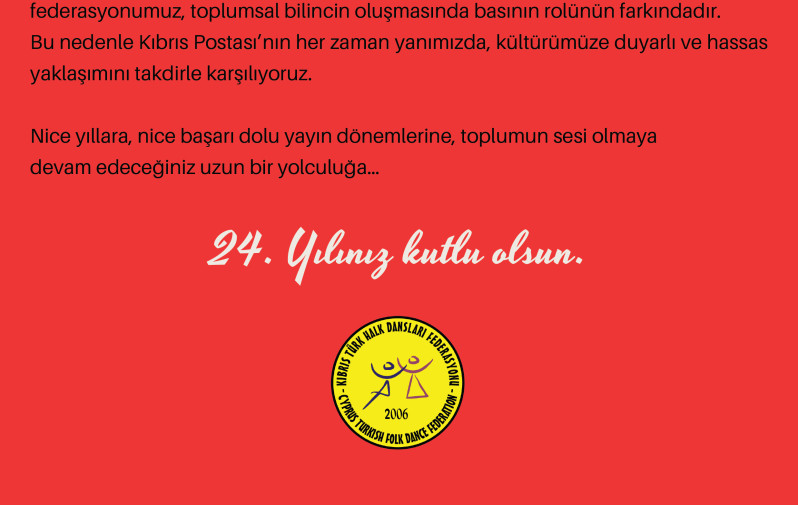 Kıbrıs Postası’nın 24. Yılı Kutlu Olsun